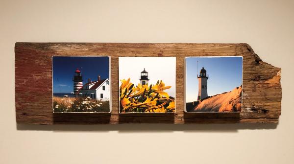 Three Lighthouse Triptych - 19.5"Wx6.5"H