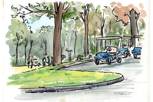 Hartford Golf Club. Watercolor