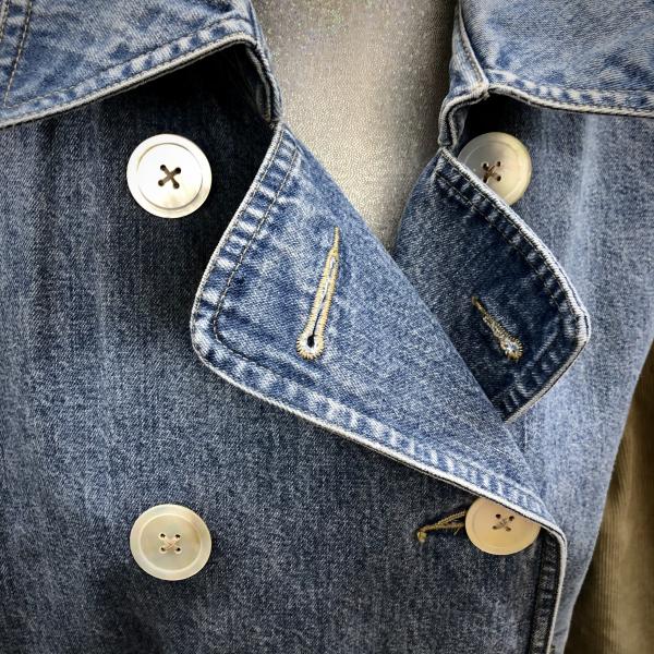 vintage nautical double breasted denim jacket picture