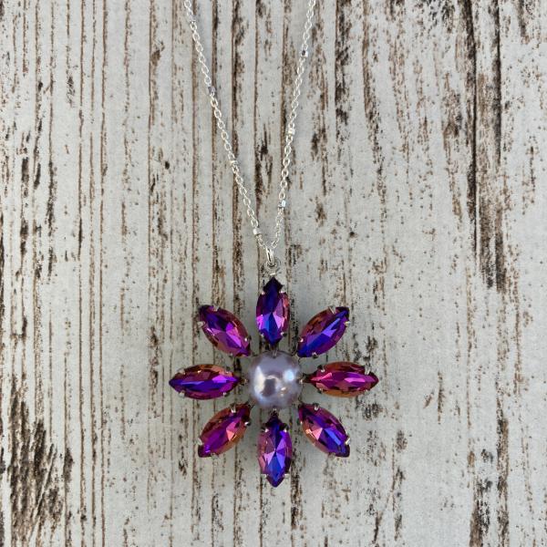 Vintage Hydrangea Flower Necklace