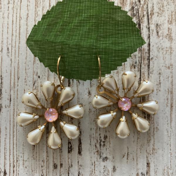 Vintage Pearl and Pink Flower