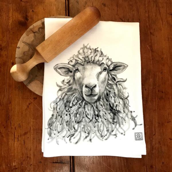 TEA TOWEL HAPPY SHEEP