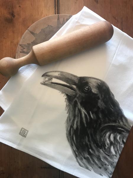 TEA TOWEL RAVEN OR CROW picture