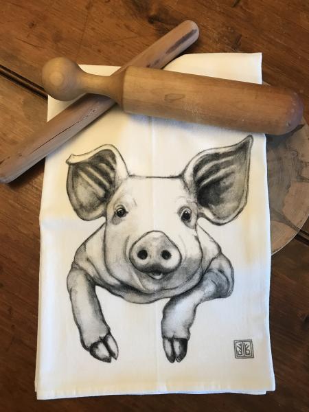 TEA TOWEL CURIOUS PIG