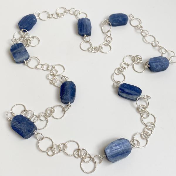 rough kyanite long necklace