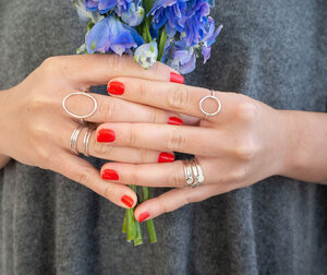 hammered sterling stacking rings picture