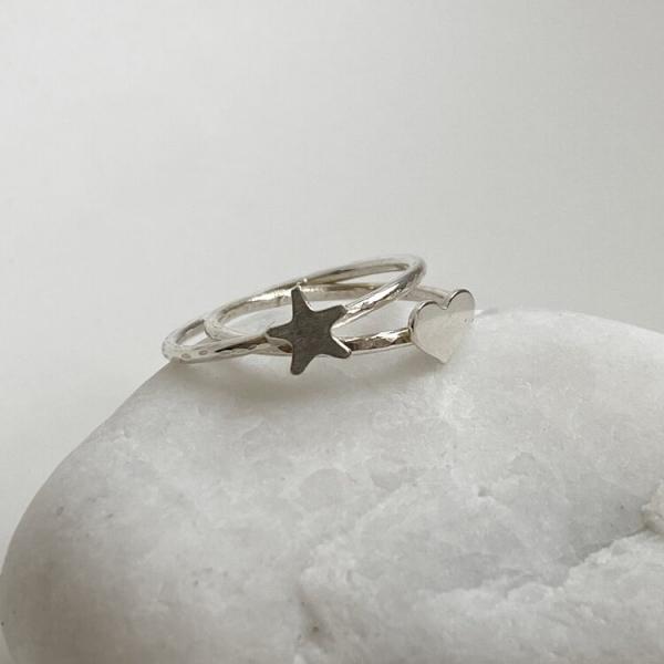 tiny heart and star rings