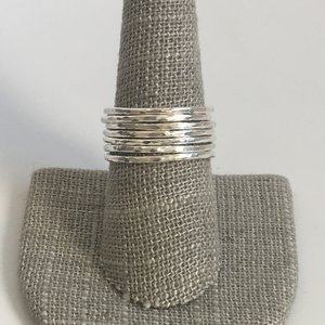 hammered sterling stacking rings picture