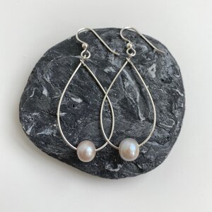 delicate pearl teardrop earrings picture