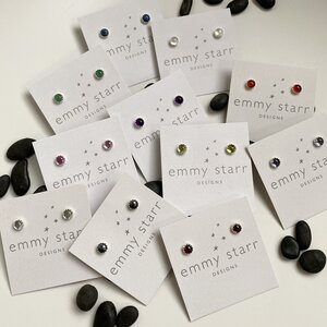 gemstone post earrings picture