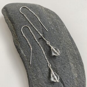 quartz crystal threader earrings picture