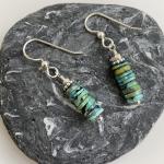 turquoise sliver stack earrings