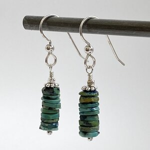 turquoise sliver stack earrings picture