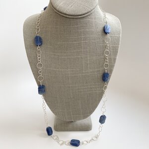 rough kyanite long necklace picture