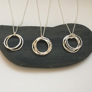 sterling hammered multi ring necklace picture