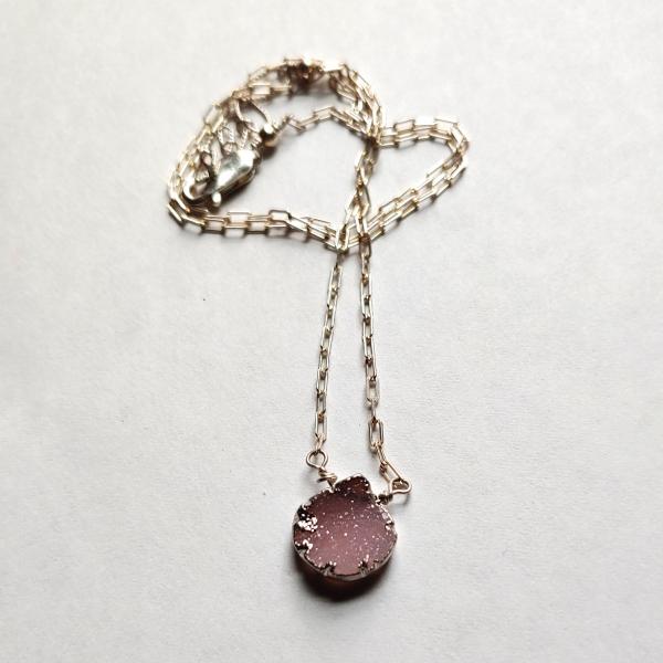 Pink Druzy Necklace picture