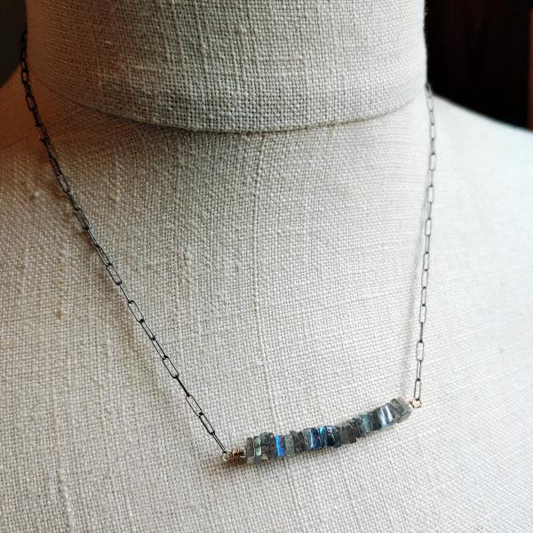 Labradorite bar necklace picture