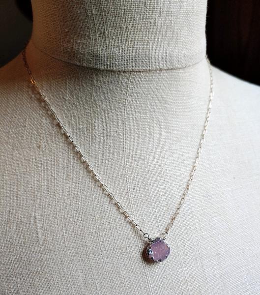 Pink Druzy Necklace picture
