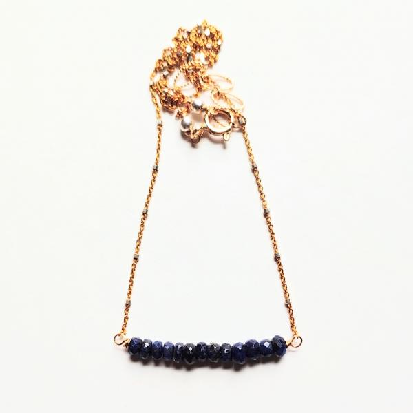 Iolite bar necklace