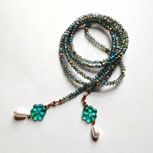 Teal Crystal Lariat