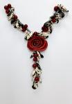 Citrus rose bean necklace