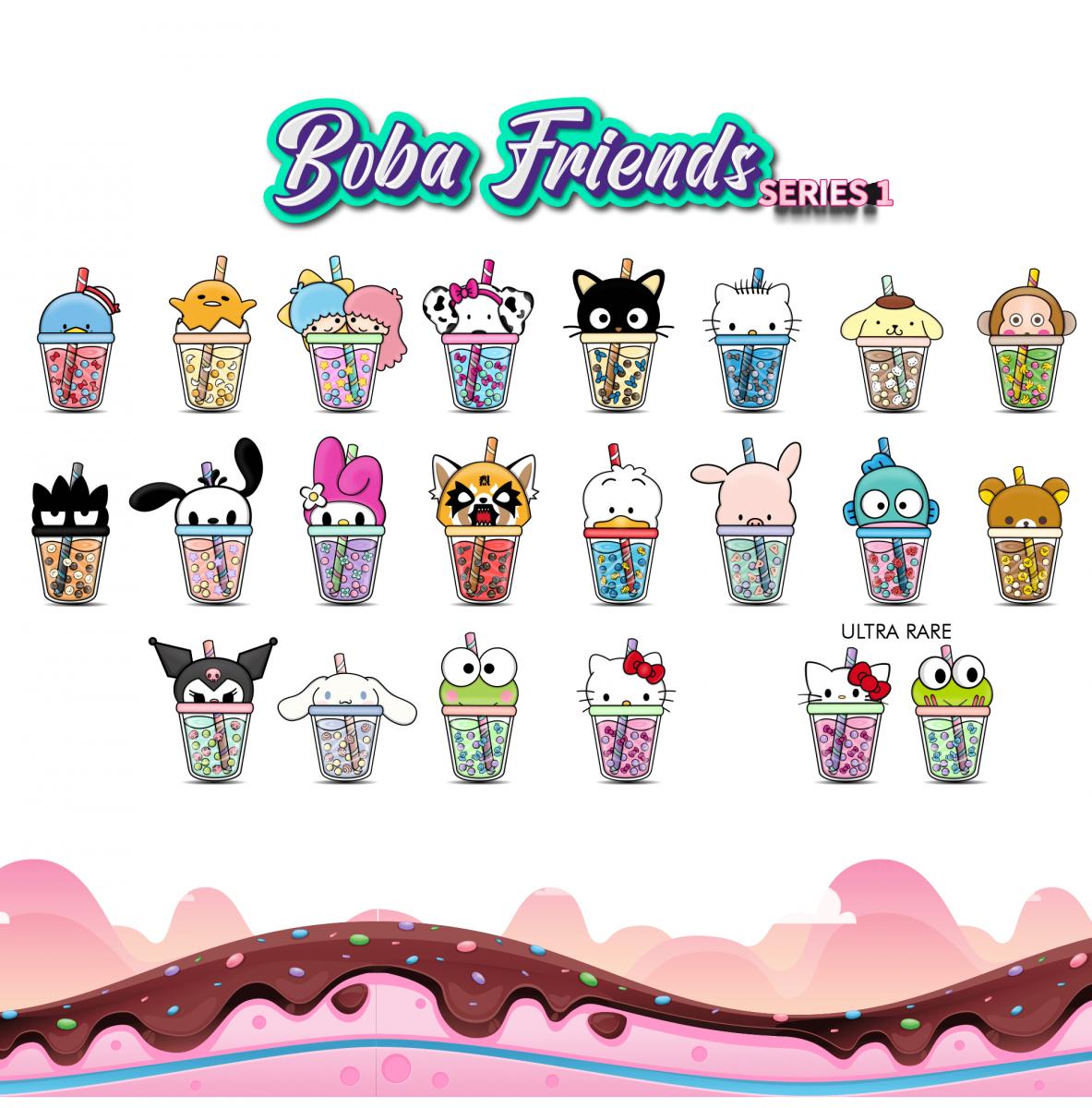 Boba Friends Series 1 Acrylic Pins | Gashapon Machine| Random Surprise Capsule Game picture