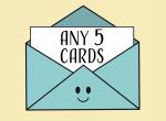 Bundle of 5 Greeting Cards (You're Choice of Any 5, Mix and Match)