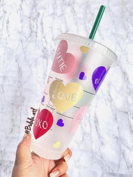 Hearts Custom Starbucks Cold Cups picture