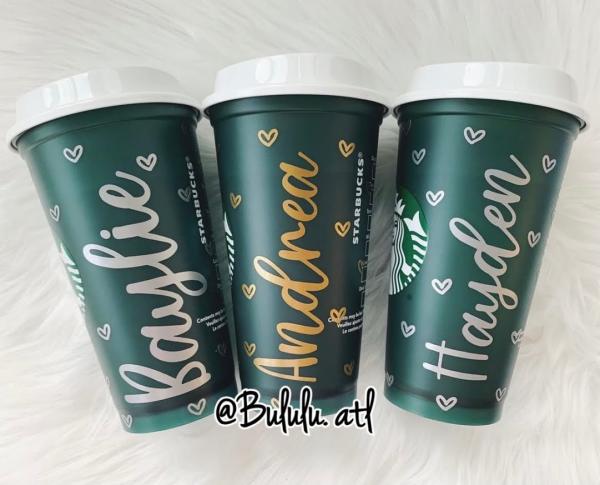 Small Hearts Full Wrap Starbucks Coffee Cups