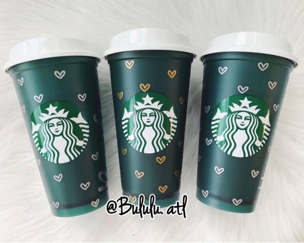 Small Hearts Full Wrap Starbucks Coffee Cups picture