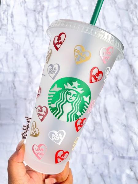 Hearts Custom Starbucks Cold Cups picture