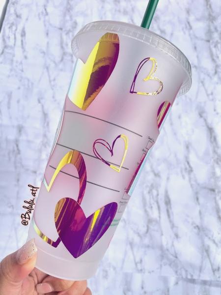 Hearts Custom Starbucks Cold Cups picture