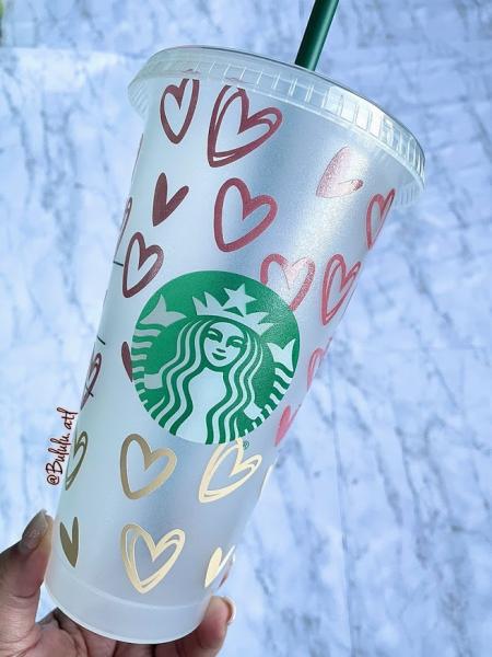 Ombre Hearts Custom Starbucks Cold Cups picture