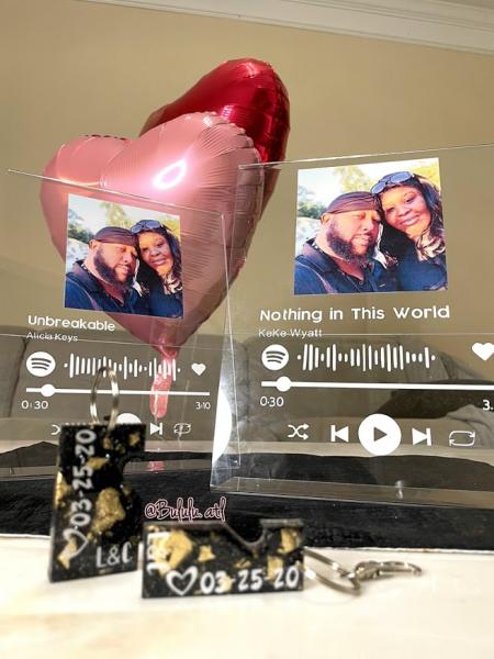 Spotify Plaque and Date Keychain Combo picture