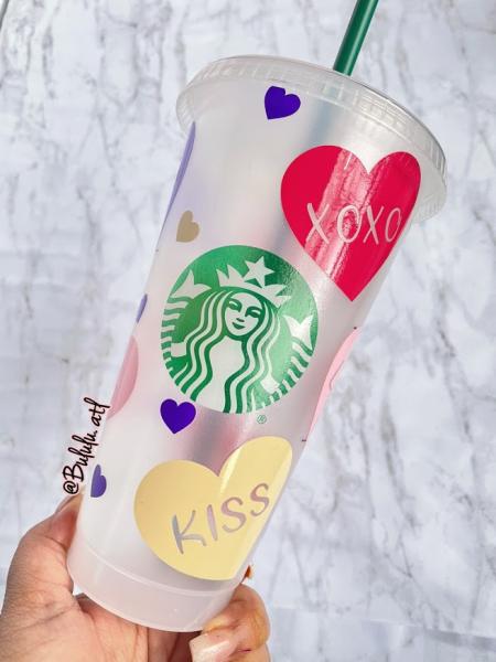 Hearts Custom Starbucks Cold Cups picture