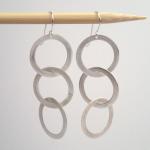 Medium silver Triplet earrings