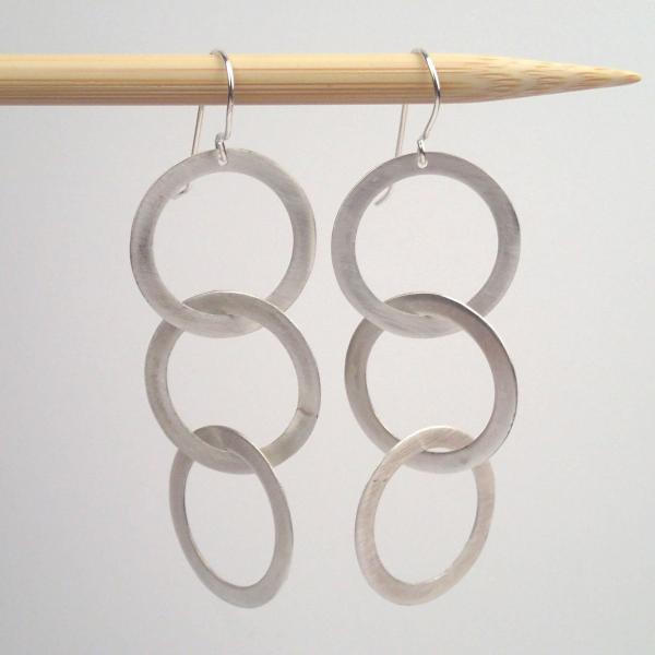 Medium silver Triplet earrings