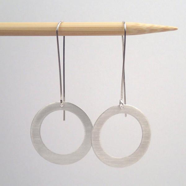 Large silver one ring earrings