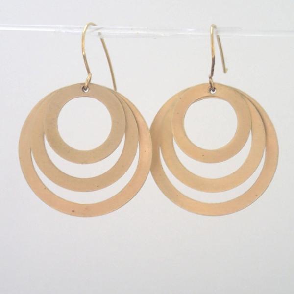 Brass three rings earrings picture
