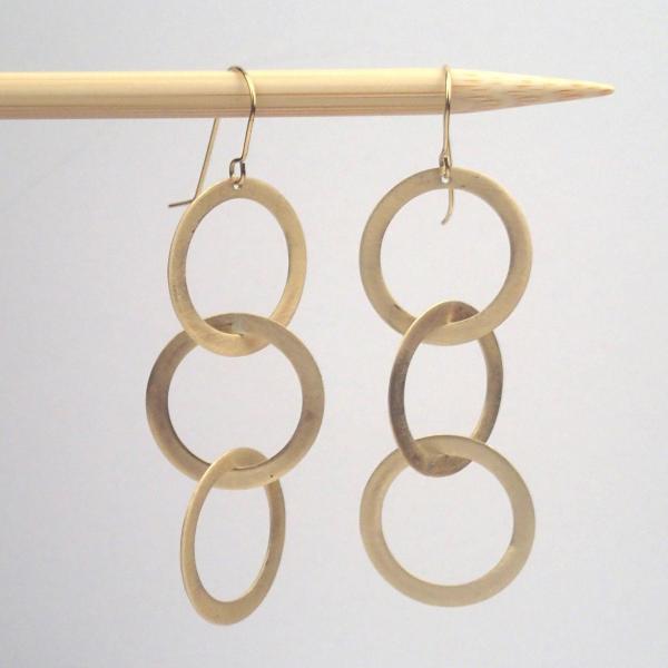 Medium Brass Triplet earrings picture