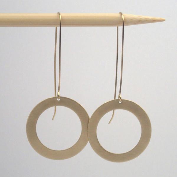 Large brass one ring earrings