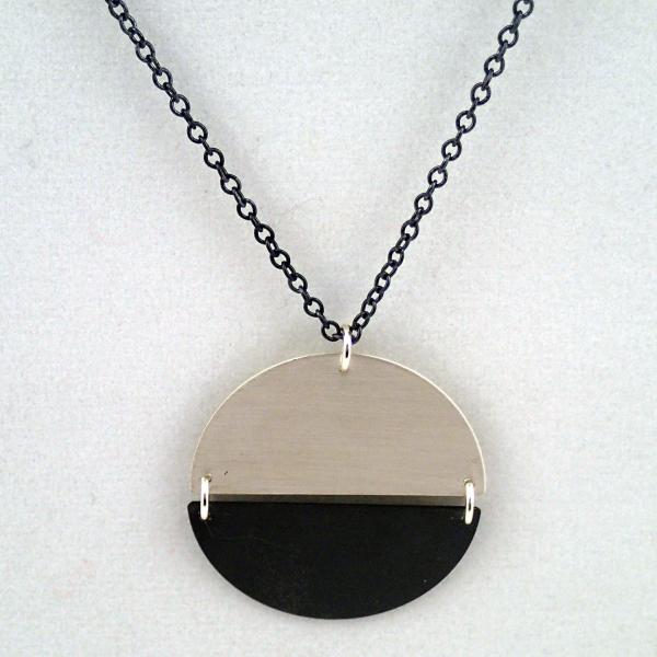 Hemisphere Necklace in Silver and Oxidized Silver