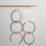 Large silver Triplet earrings