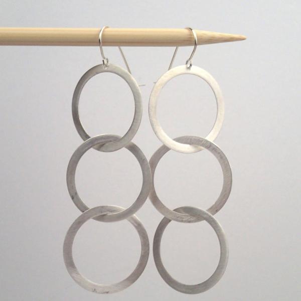 Large silver Triplet earrings picture