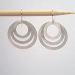 Silver three rings earrings