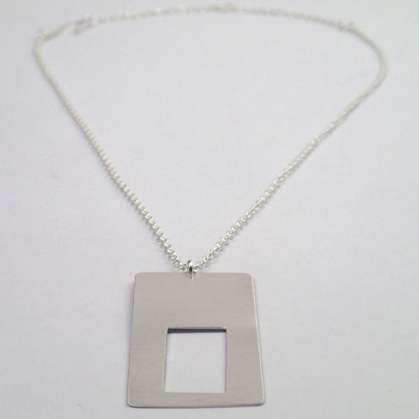Silver rectangle Necklace picture