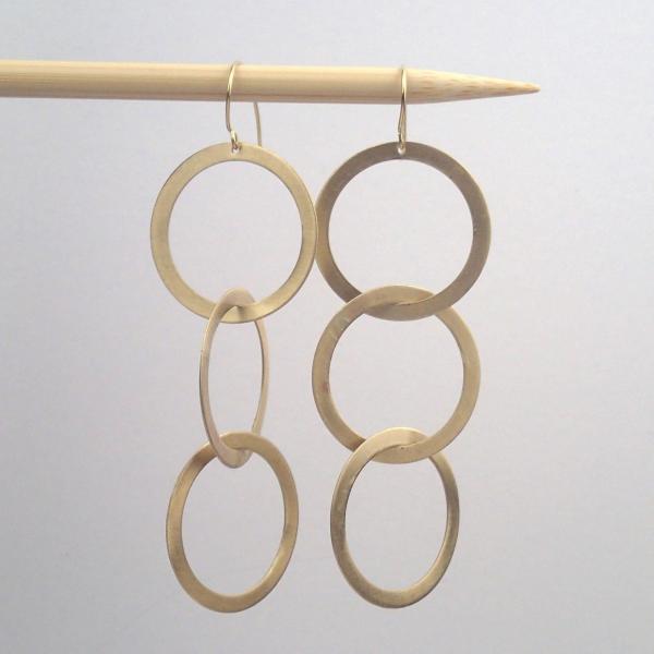 Large Brass Triplet earrings