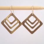 Third Base earrings in brass