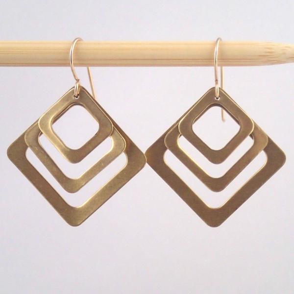 Third Base earrings in brass picture