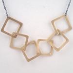 Brass Six Diamond Necklace